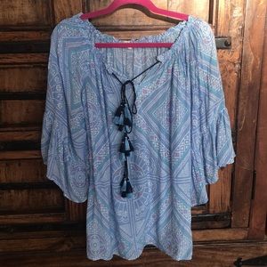 Surf Gypsy Cover Up Top Tassel Tie Swim Cover Up